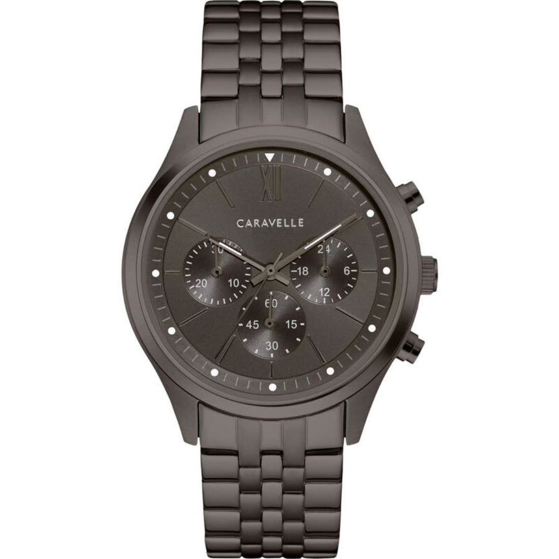 Bulova Caravelle Dress Men's Gunmetal Gray Bracelet Quartz Watch - 45A141