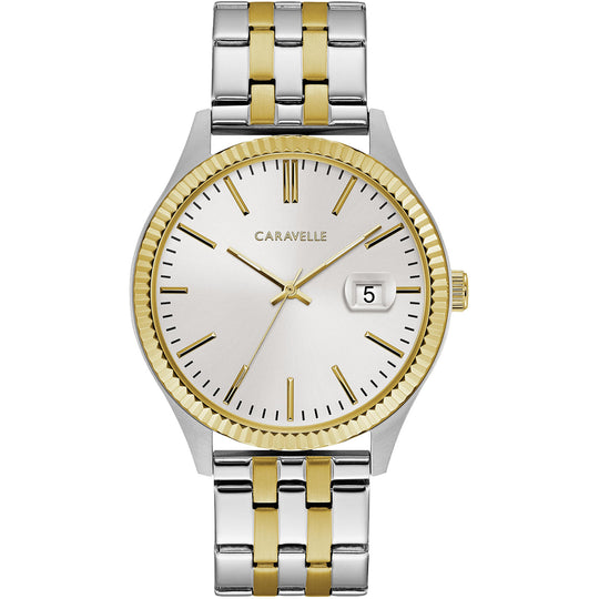Bulova Caravelle by Bulova Dress Men's Two-tone/Silver and Gold-tone Bracelet Quartz Watch - 45B148