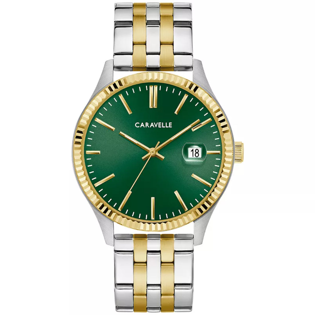Caravelle Caravelle Dress Collection Men's Two-tone/Silver and Gold tone Bracelet Quartz Watch - 45B162