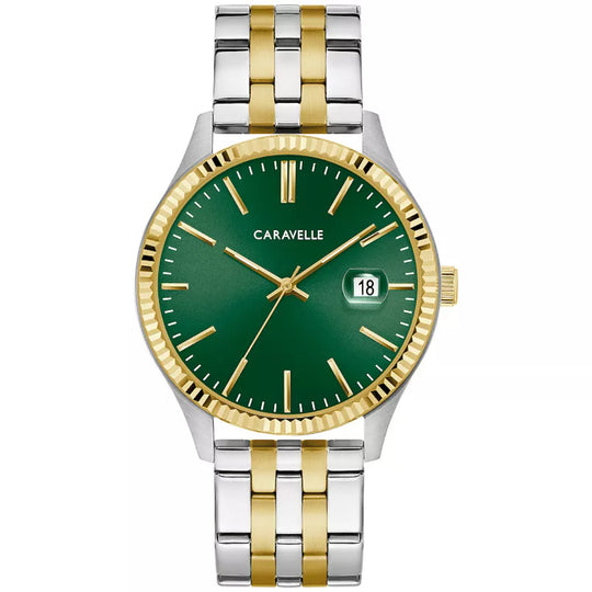 Caravelle Caravelle Dress Collection Men's Two-tone/Silver and Gold tone Bracelet Quartz Watch - 45B162