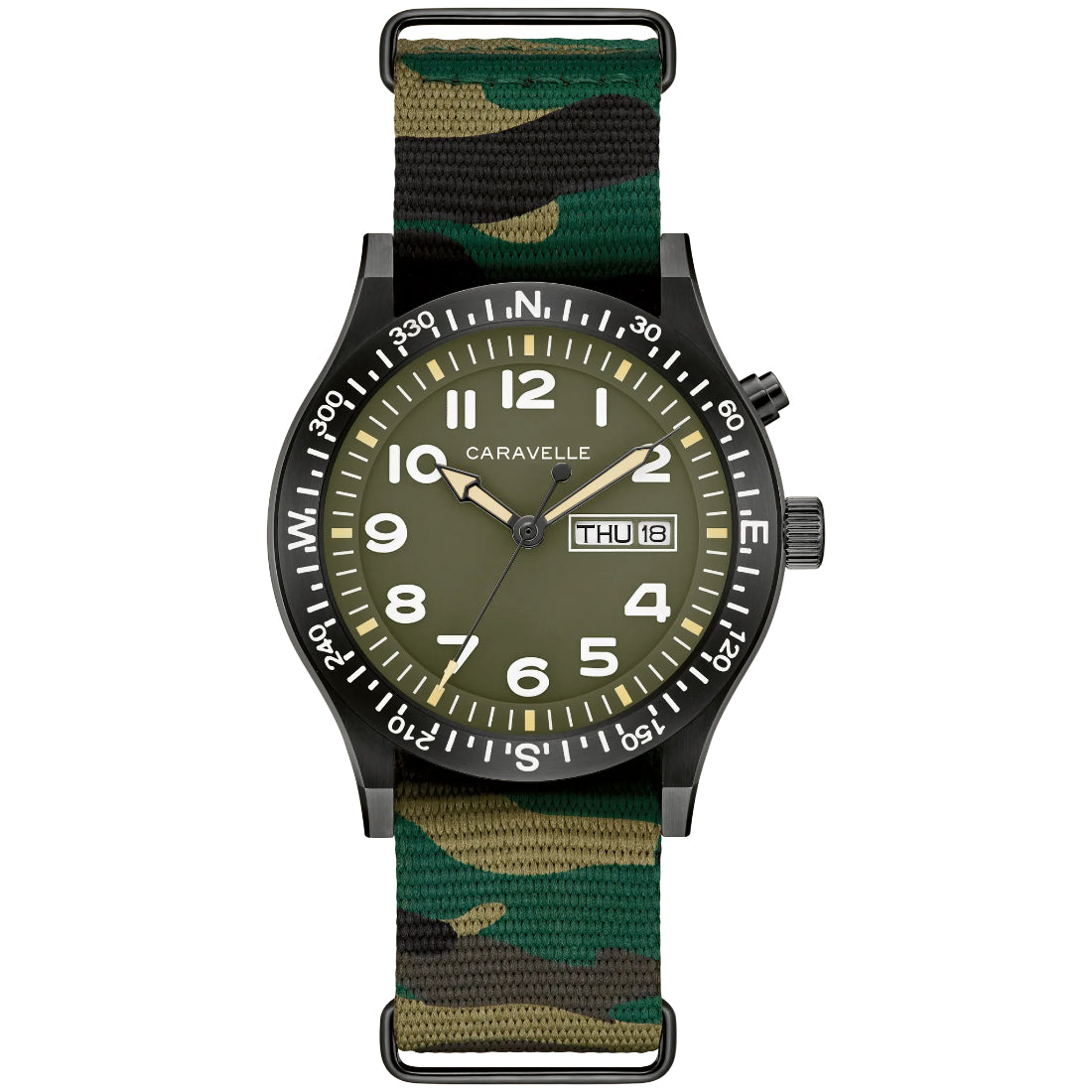 Bulova Caravelle Light Up Men's Camouflage Strap Quartz Watch - 45C121