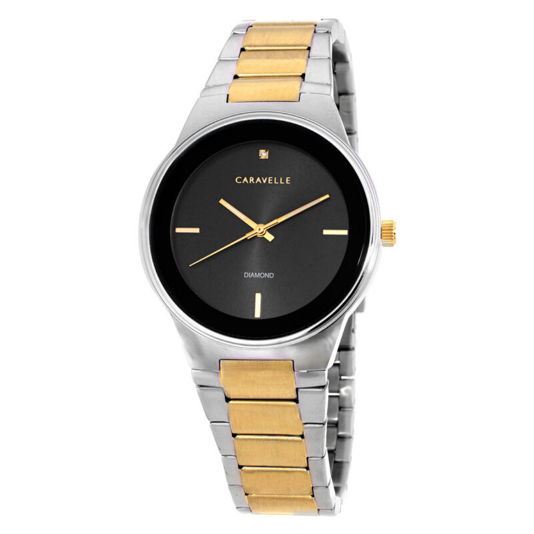Bulova Caravelle Modern Men's Two-tone/Silver and Gold Bracelet Quartz Watch - 45D107