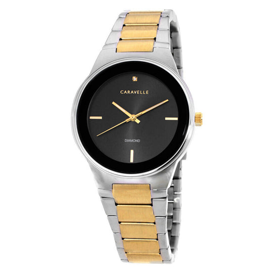Bulova Caravelle Modern Men's Two-tone/Silver and Gold Bracelet Quartz Watch - 45D107
