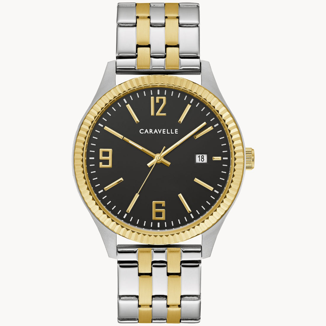Bulova Caravelle Box Set Men's Two-tone/Silver and Gold Bracelet Quartz Watch - 45K000