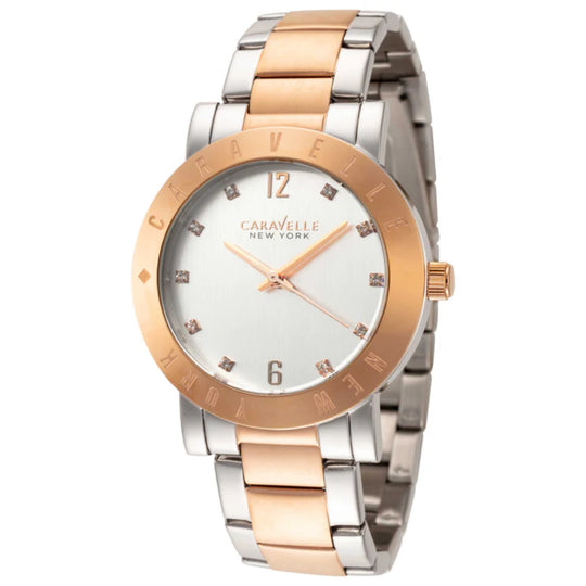 Caravelle New York by Bulova Women's Two-tone/Silver and Rose Gold-tone Bracelet Quartz Watch - 45L150