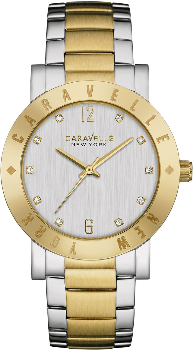 Bulova Caravelle New York Women's Two-tone/Silver and Gold Bracelet Quartz Watch - 45L151