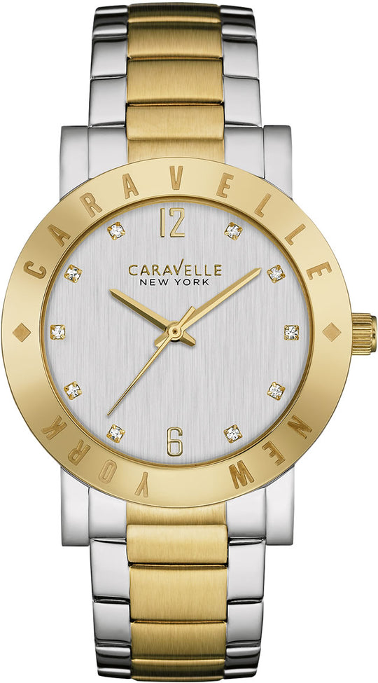 Bulova Caravelle New York Women's Two-tone/Silver and Gold Bracelet Quartz Watch - 45L151