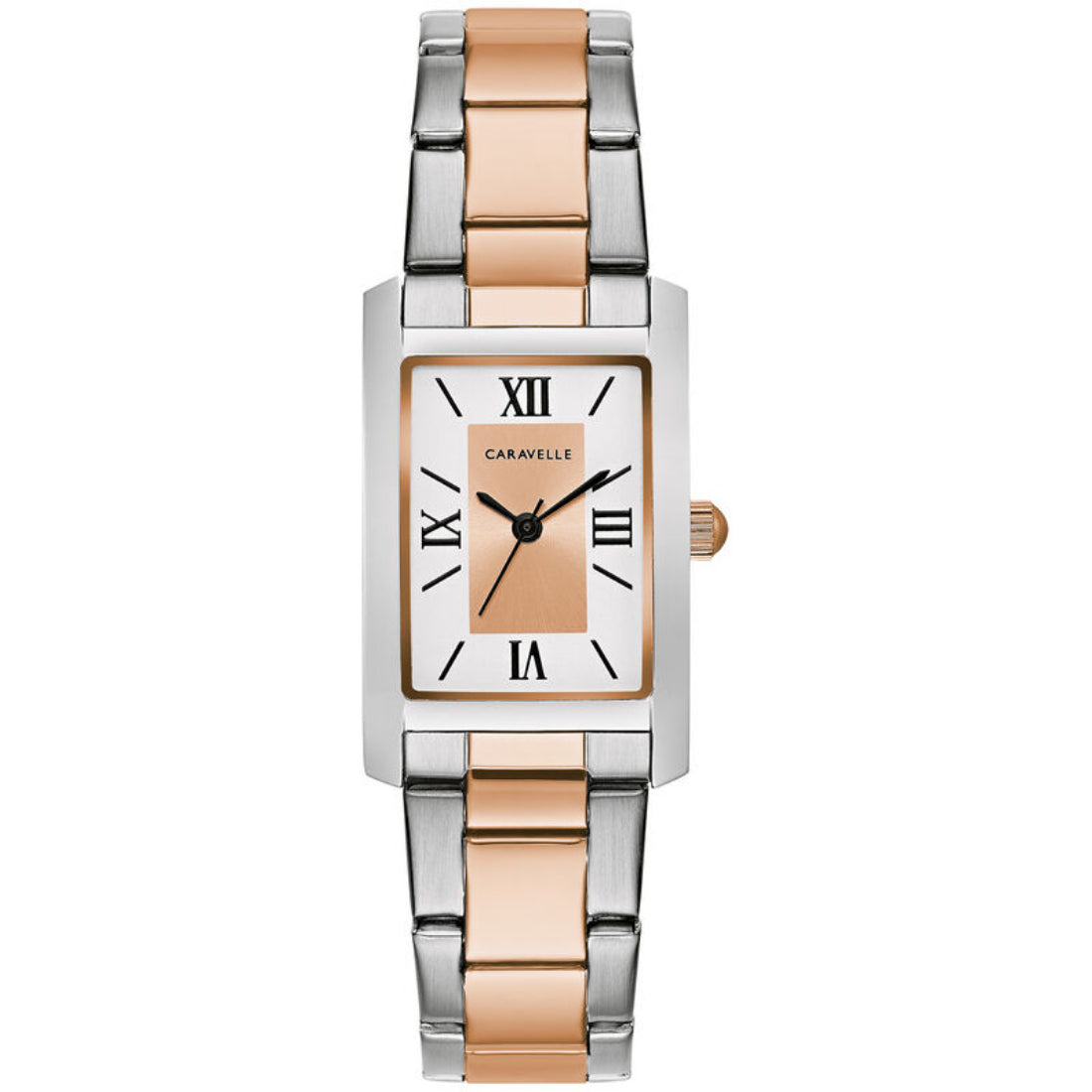 Bulova Caravelle Women's Two-tone/Silver and Rose Gold-tone Bracelet Quartz Watch - 45L187