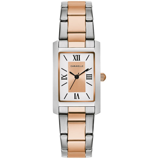 Bulova Caravelle Women's Two-tone/Silver and Rose Gold-tone Bracelet Quartz Watch - 45L187
