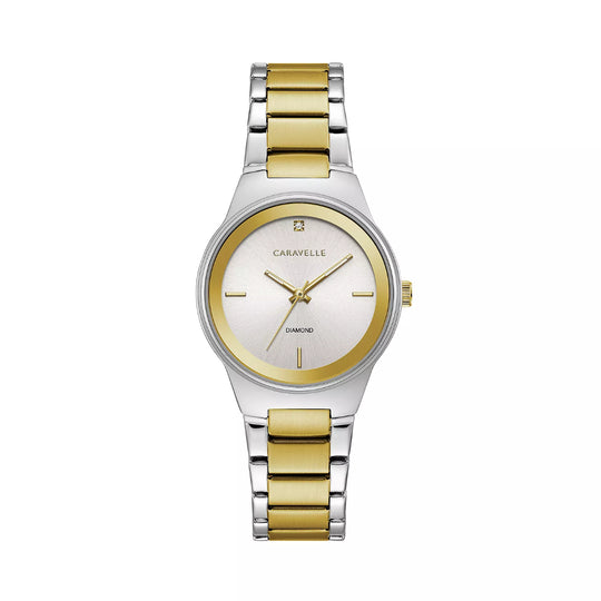 Bulova Caravelle Modern Collection Women's Two-tone/Silver and Gold-tone Bracelet Quartz Watch - 45P108