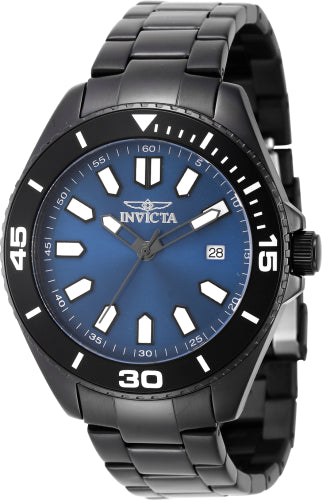 Invicta Men's 46320 Pro Diver Quartz 3 Hand Blue Dial Watch