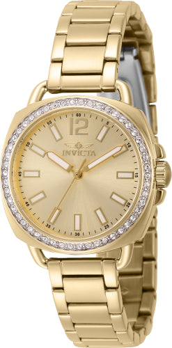 Invicta Women's 46342 Wildflower Quartz 3 Hand Gold Dial Watch