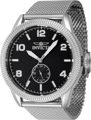 Invicta Men's 47134 Vintage Quartz 3 Hand Black Dial Watch