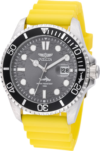 Invicta Men's 47163 Pro Diver Quartz 3 Hand Charcoal Dial Watch