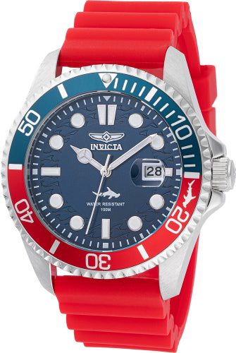 Invicta Men's 47164 Pro Diver Quartz 3 Hand Blue Dial Watch