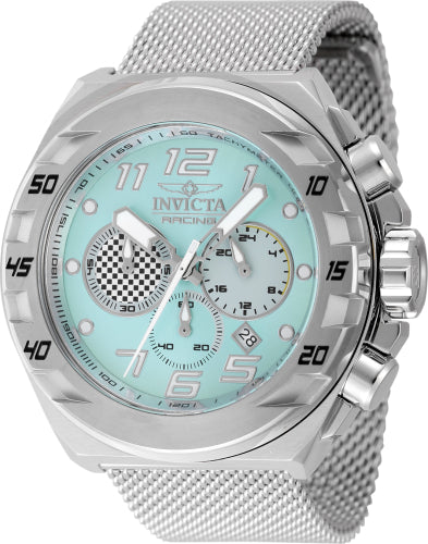 Invicta Men's 47202 Invicta Racing Quartz Chronograph Silver, Light Grey, Turquoise Dial Watch