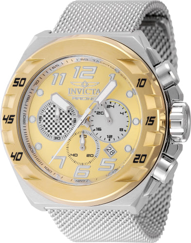 Invicta Men's 47204 Invicta Racing Quartz Chronograph Silver, Light Grey, Gold Dial Watch