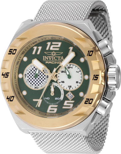 Invicta Men's 47205 Invicta Racing Quartz Chronograph White, Gold, Green, Ivory Dial Watch