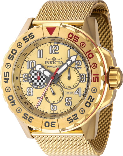 Invicta Unisex 47216 Invicta Racing Quartz Chronograph Gold Dial Watch