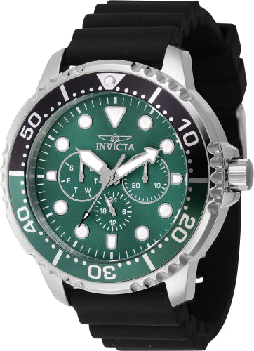 Invicta Men's 47232 Pro Diver Quartz Chronograph Steel, Black Dial Watch