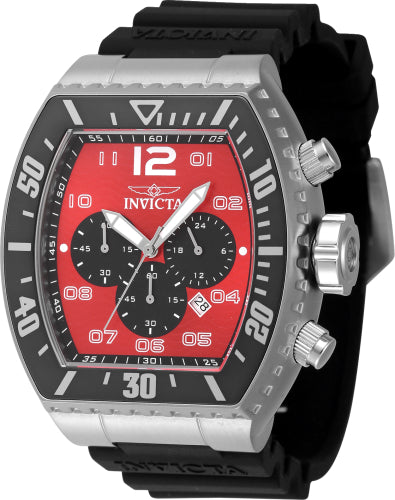 Invicta Men's 47283 Pro Diver Quartz Chronograph Black, Red Dial Watch