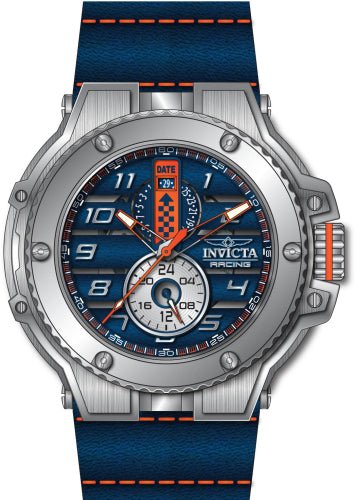 Invicta Men's 47378 Invicta Racing Downforce Quartz 3 Hand Blue, Orange Dial Watch