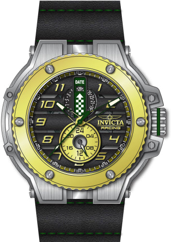 Invicta Men's 47380 Invicta Racing Quartz Multifunction Black, Gold, Green Dial Watch