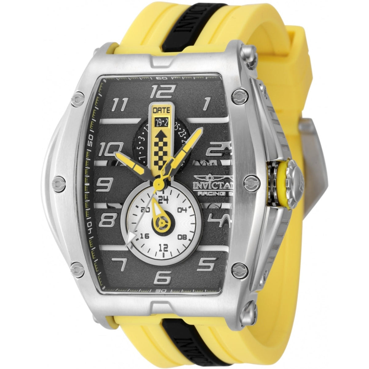Invicta Men&#39;s 47383 Yellow/Black Inserts Silicon Watch