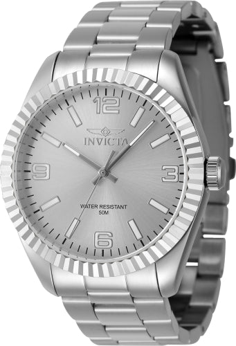 Invicta Men's 47449 Specialty Quartz 3 Hand Silver Dial Watch