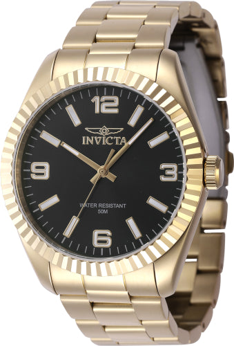 Invicta Men's 47458 Specialty Quartz 3 Hand Steel, Black Dial Watch