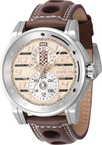 Invicta Men's 47538 Invicta Racing Quartz Multifunction Silver, Brown, Grey, Rose Gold, Ivory Dial Watch