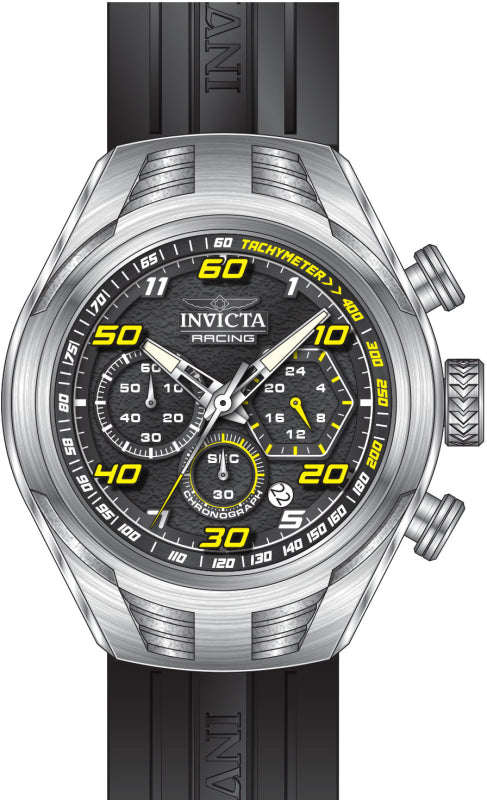 Invicta Men's 47724 Invicta Racing Quartz Chronograph Black Dial Watch