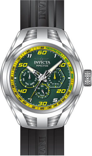 Invicta Men's 47728 Invicta Racing Quartz Chronograph Green, Yellow Dial Watch