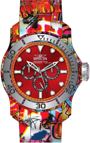 Invicta Men's 47853 Pro Diver Quartz Chronograph Red, Orange, Black Dial Watch