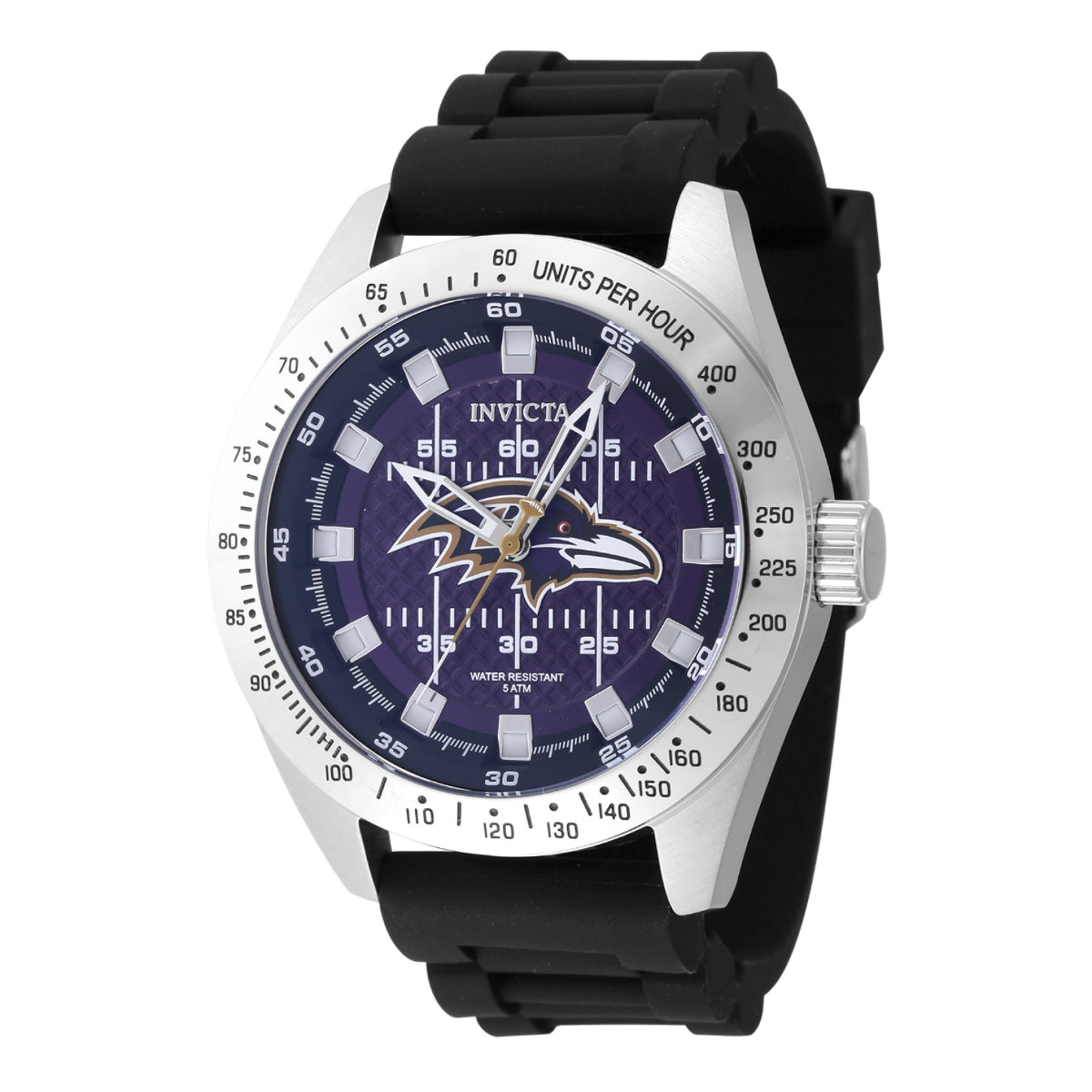 Invicta Men's 47864 NFL Baltimore Ravens Quartz Multifunction Black, Blue Dial Watch