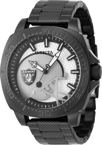 Invicta Men's 47869 NFL  Quartz 3 Hand Grey, Black Dial Watch