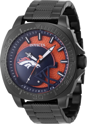 Invicta Men's 47883 NFL Denver Broncos Quartz 3 Hand Blue, Orange Dial Watch