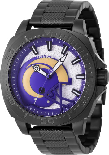Invicta Men's 47885 NFL Los Angeles Rams Quartz 3 Hand Blue, Silver Dial Watch