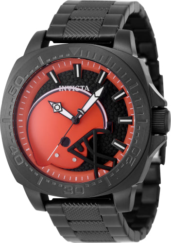 Invicta Men's 47886 NFL Cleveland Browns Quartz 3 Hand Black, Red Dial Watch
