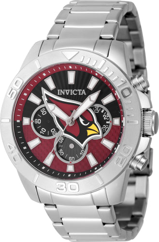 Invicta Men's 47960 NFL Arizona Cardinals Quartz Multifunction Black, Red Dial Watch