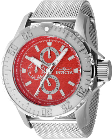 Invicta Men's 48013 Vintage  Quartz Chronograph Red Dial Watch