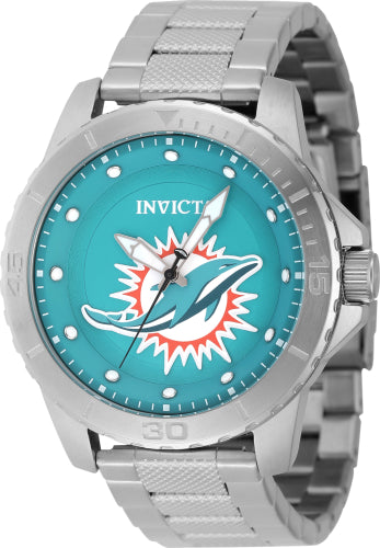 Invicta Men's 48087 NFL Miami Dolphins Quartz 3 Hand Light Blue Dial Watch