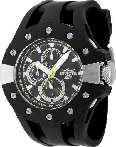 Invicta Men's 48119 S1 Rally Quartz 0 Black, Yellow Dial Watch