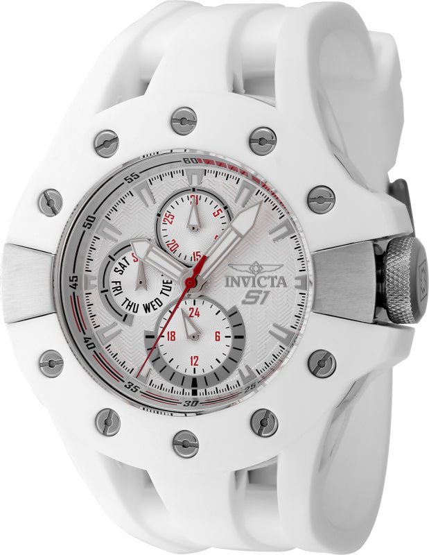 Invicta Men's 48121 S1 Rally  Quartz 0 Silver, Red Dial Watch