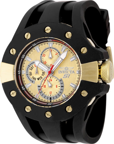 Invicta Men's 48126 S1 Rally  Quartz Chronograph Silver, Red, Gold Dial Watch
