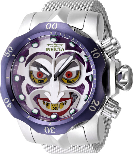 Invicta Men's 48168 Venom Quartz Multifunction Antique Silver, Purple, Green, Red Dial Watch