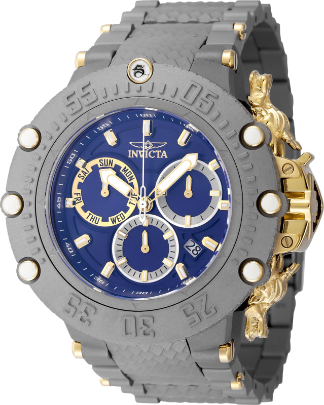 Invicta Men's 48193 Subaqua Quartz Chronograph Titanium, Gold, Blue Dial Watch