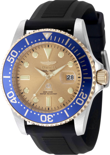 Invicta Men's 48216 Pro Diver Quartz 3 Hand Gold Dial Watch