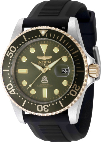 Invicta Men's 48217 Pro Diver Quartz 3 Hand Military Green Dial Watch