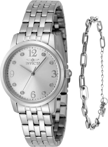 Invicta Women's 48255 Angel Quartz 3 Hand Silver Dial Watch